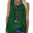 thumbnail image 1 of T-shirt Sans Manches à Col Rond pour Femme Haut Sans Manches Femme Ample Été Vêtement Fille, Vert, 3TG, 1 of 1