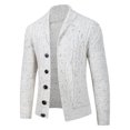 thumbnail image 1 of Men's Cardigan Winter Fashionable Knitted Sweater Jacket European Style Casual Solid Color Comfortable Lightweight, 1 of 2