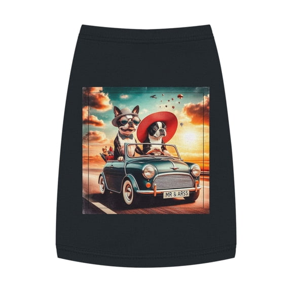 Wacky Boston Terrier Dog Driving in Car Tank Top For Pet