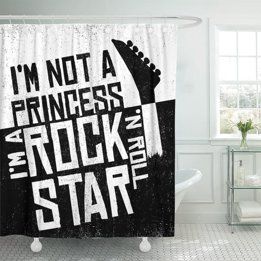 Pknmt I Am Not Princess Rock N Roll, Rock N Roll Shower Curtains