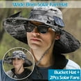 thumbnail image 2 of IC ICLOVER Solar Powered Fan Hat Wide Brim for Outdoor Fishing, Boonie Sun Hat with 2 Solar Fans, 3 Speed Adjustable - Khaki, 2 of 8