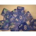 thumbnail image 2 of Sky Blue Borealis Dice with White Numbers D10 16mm (5/8in) Pack of 10 Dice Chessex, 2 of 3