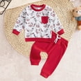 thumbnail image 2 of Gerichy 2PCS Toddler Baby Boy Long Pants Set Cartoon Print Sweatshirt Pullover Tops + Drawstring Sweatpants 6M 12M 18M 24M 3T 4T Kids Casual Sweatsuits, 2 of 7
