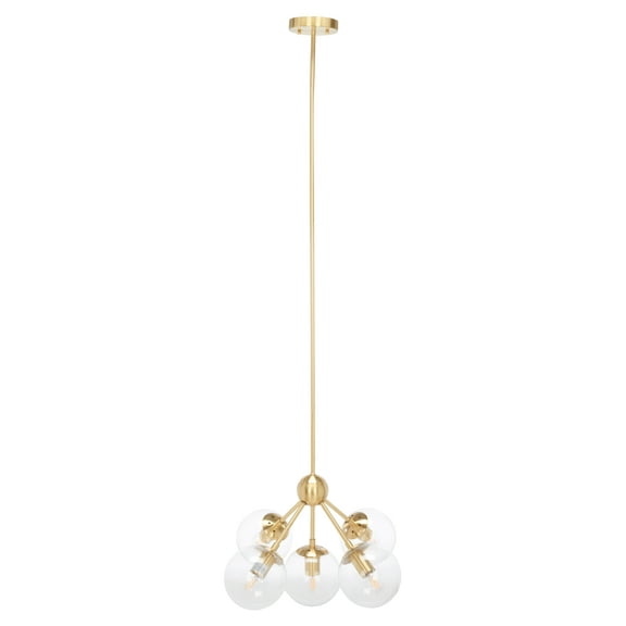 SAFAVIEH Aderynn 5-Light Glam Antique Brass Steel Chandelier
