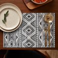 thumbnail image 4 of White Geometric Diamond Striped Pattern Summer Placemats Table Placemats Set Of 6-Linen Kitchen Washable Placemats Table Mats 11.8"x17.7" Non-Slip Heat Resistant, 4 of 5