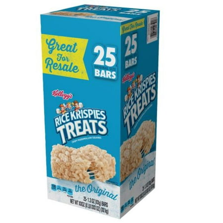 Kelloggs Rice Krispies 25 pack Original Marshmallow Treats Large 1.3 oz Bars