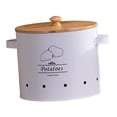 thumbnail image 5 of deevoka Kitchen Vegetable Storage Tin Metal Potato Onion Garlic Storage Bin for Home White Large, 5 of 9
