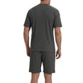 thumbnail image 4 of LANBAOSI Mens Pajama Set Summer Ribbed Knit Lounge Short Set 2-Piece Breathable Soft Sleepwear Set Size L, 4 of 8