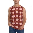 thumbnail image 2 of Lsque Cute Pig with Coins Print Men's Cotton Blend Sleeveless Muscle Shirts (S-3XL)- Moisture Wicking, Odor Protection, UPF 30+,Small, 2 of 8