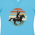 thumbnail image 4 of Inktastic Rodeo Team Roping Cowboy Women's V-Neck T-Shirt, 4 of 5