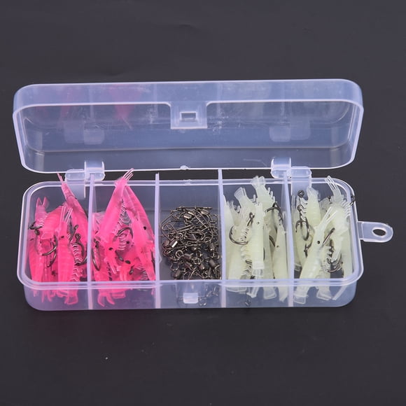 Extraordinary Color Sea Soft Lures Shrimp, Bass Fishing Lures, Soft Plastic For Trout Bass 7# Hook