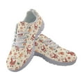 thumbnail image 2 of COEQINE Girls Sneakers White Sole Mesh Breathable Lace Up Santa Claus Beige Retro Women Running Shoes for Xmas Travel Outdoor Training Athletic Sport Christmas Shoes, 2 of 7