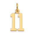 thumbnail image 1 of Collier Charme Petit Numéro 11 en Or Jaune 14k, 1 of 5