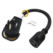 Parkworld 79445 Dryer Piggy-Back Adapter Splitter Cord NEMA 14-30P to 14-30R 30A 125V/250V & L6-20R 20A 250V 1.5 Feet