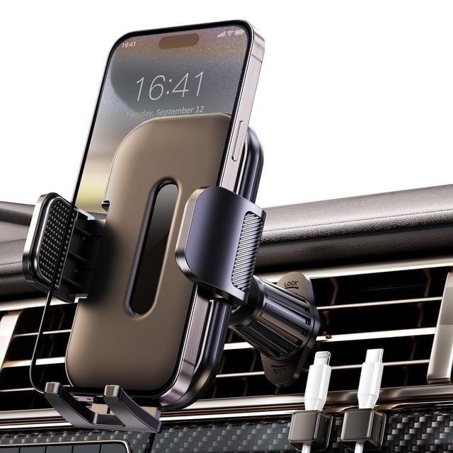 Soporte Para Teléfono Para Automóvil Mejorado Clip De Gancho De Metal Soporte Para Teléfono Para Ventilación De Automóvil Soportes Para Teléfono Con Ventilación Manos Libres Para Su Automóvil Compatib