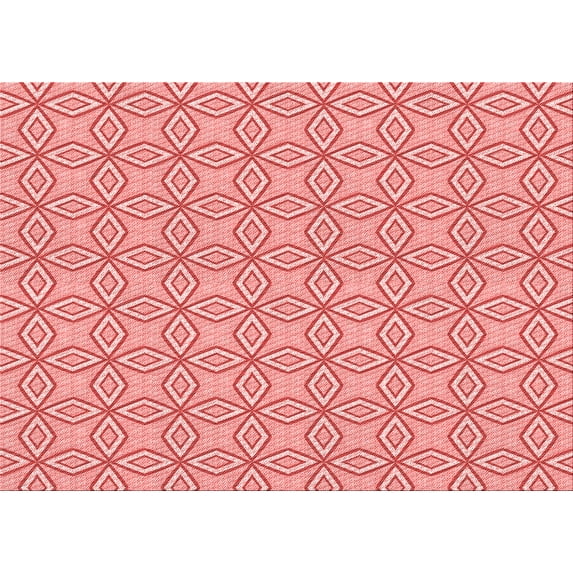 Ahgly Company Machine Washable Indoor Rectangle Transitional Pastel Pink Area Rugs, 7' x 10'