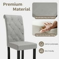 thumbnail image 2 of DONICK Rolled-Up High-Back Upholstered Dining Chairs With Tufted Solid Wood Legs Nailhead Trim For Home,Restaurant,Dining Room(Gray,Set of 2), 2 of 11