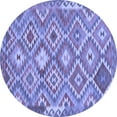 thumbnail image 1 of Ahgly Company Machine Washable Indoor Round Southwestern Blue Country Area Rugs, 4' Round, 1 of 4