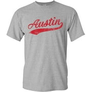 UGP Campus Apparel Austin Baseball Script - T-Shirt - Large - Sport Grey