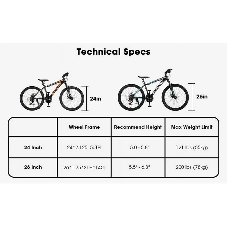 24 inch Mountain Bike for Teenagers Aluminum Frame Shimano 21 speed mechanical disc brake Bicycle for Men Women Youth Black Walmart