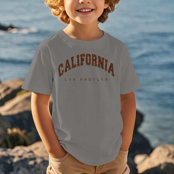 Toddler Girls Shirts California Shirt Graphic Letter Print Short Sleeve Summer Oversized Tops Shirts for Girls 3-4 Years
