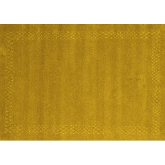 Ahgly Company Machine Washable Indoor Rectangle Abstract Yellow Contemporary Area Rugs, 5' x 7'