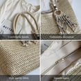 thumbnail image 3 of LinYooLi Straw Beach Bag Summer Woven Tote Bag Shoulder Handbag Straw Purses for Women Boho Bag with Tassels and Zipper, 3 of 6