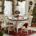 thumbnail image 4 of YOPINCO Round Fitted Tablecloth Spandex Stretch Table Cover Christmas Tree Pattern Tablecloth Elastic Edge Design Perfect for Winter Home Kitchen Dining Tables 48inch, 4 of 12