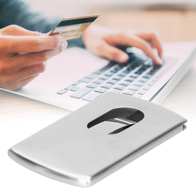 Business Card Case, Card Holder Hand Slide Silver Portable Thin for ID Card for Business Card