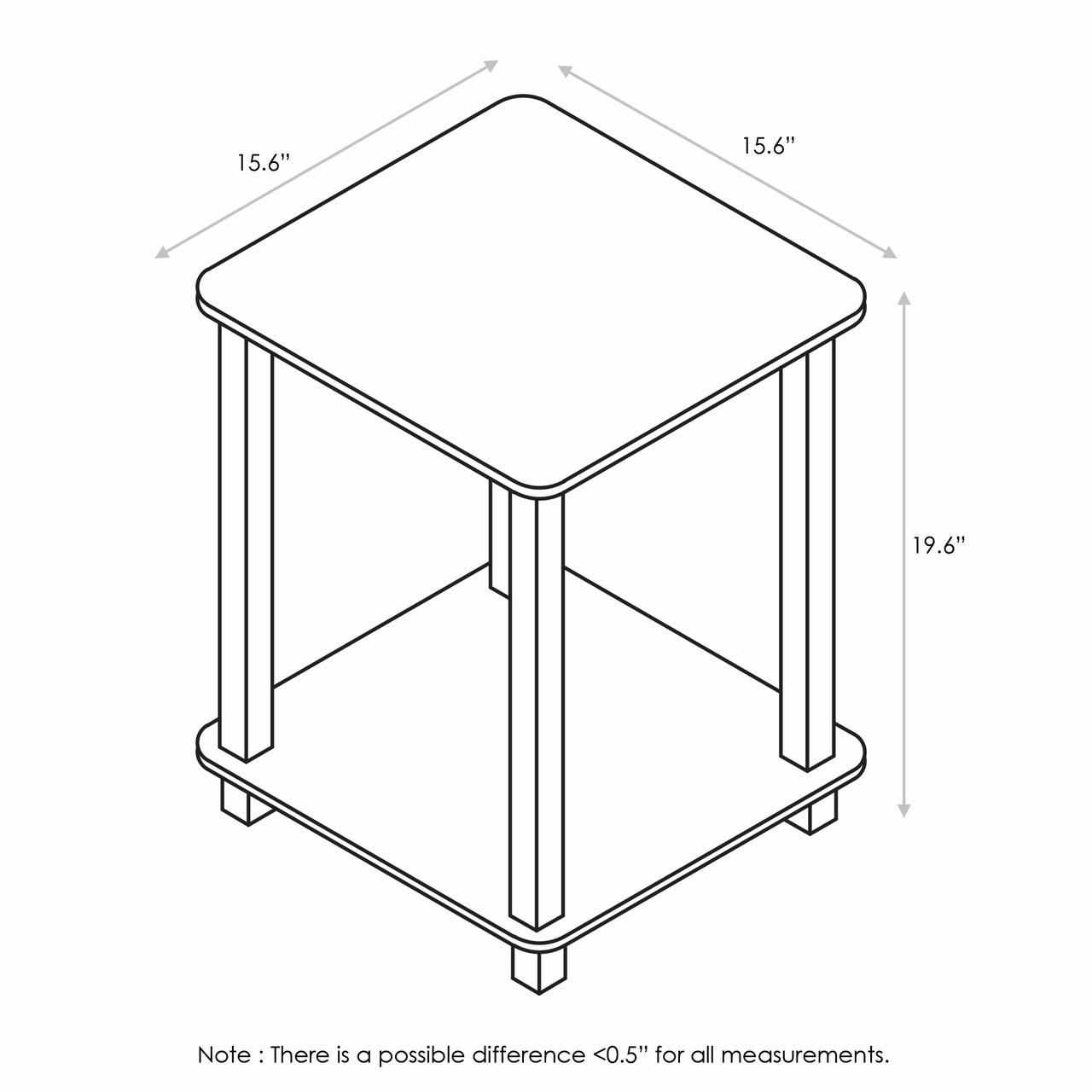 Buy Furinno Simplistic End Table, Set of Two, Cream Faux Marble/White