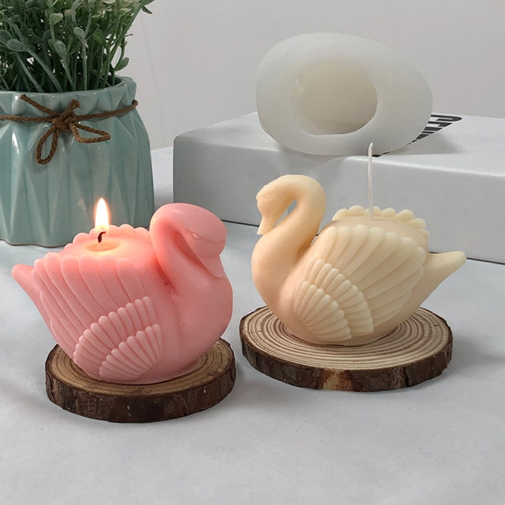 Geemin Swan Candle Casting-Resin Mold 3D Beautiful Swan Aromatherapy Candle Silicone Mould DIY Craft Cookie Fondant Soap-Decor