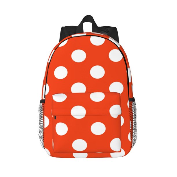 Easygdp Orange And White Polka Dot1 Mochila Ligera de 15 Pulgadas para Estudiantes, Mochila Cómoda para la Escuela y Viajes, Correas Ajustables