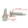 thumbnail image 2 of Bolt Dropper No. 8 x 1-1/2" Stainless Hex Washer Head Self Drilling TEK Screws, 410 Steel, No. 2 Point, Plain Finish (100 pc), 2 of 6