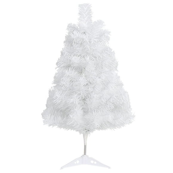Árbol de Navidad CCINEE blanco de 60 cm con soporte de plástico con 80 ramas