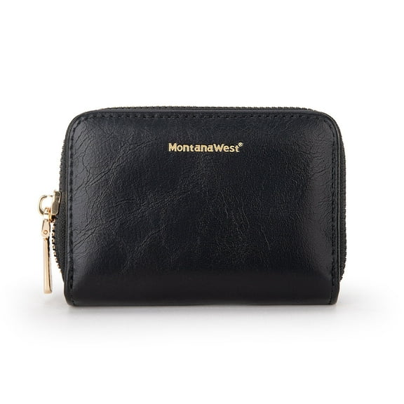 Montana West Wallet for Women with Coin Purse RFID Blocking Leather Small Credit Card Holder, Black