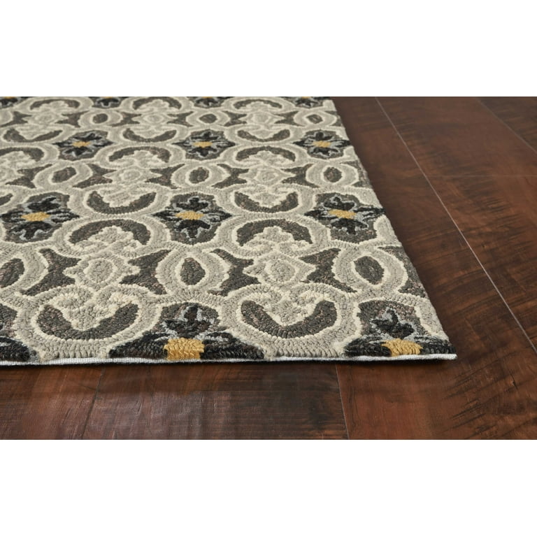 5'X8' Taupe Hand Hooked Uv Treated Floral Indoor Outdoor Area Rug 5'X8' Taupe Hand Hooked Uv Treated Floral Indoor Outdoor Area Rug