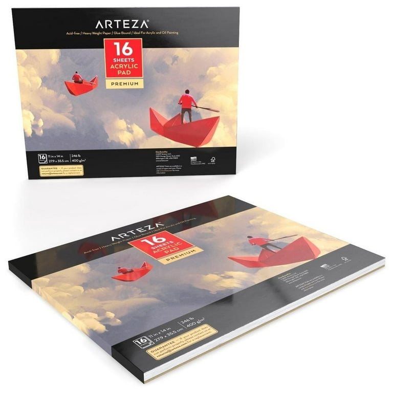 2 Pack of 9 x 12 Premium Extra Heavy-Weight Acrylic Painting Paper Pad,  246lbs 12-Sheets