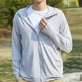 thumbnail image 5 of Xdegoge Men's UPF 50+ Sun Protection Hoodie Full Zip Quick-Dry Fishing Shirt Lightweight Long Sleeve Performance Jacket Athletic Outdoor Hiking Windbreaker Outfits, 5 of 8