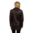 thumbnail image 2 of EXcelled  Women's Black and Brown Lambskin Leather Blazer, 2 of 5