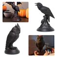 thumbnail image 5 of Candelabro de Gótico, Candelabro Retro de Búho Negro, Escultura de Resina, Estatua Artesanal de Halloween, Decoración del Hogar., 5 of 5