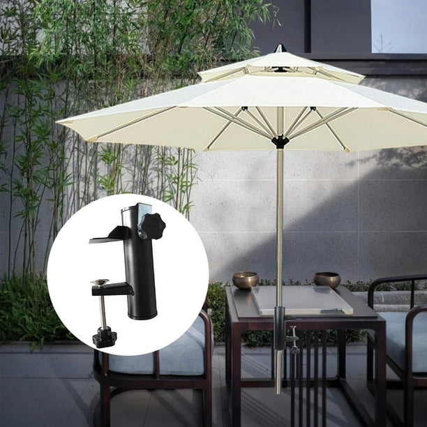 clamp-on patio umbrella for patio table YZZHAJ Deck Holder Heavy Duty Adjustable Metal Umbrella Clamp Stand Mount Attaches to Railing, Outdoor Courtyard, Balcony, Boats, 3 Pack Black (Corner Mount) : Patio, Lawn & Garden working outdoors and so on 1 1/2