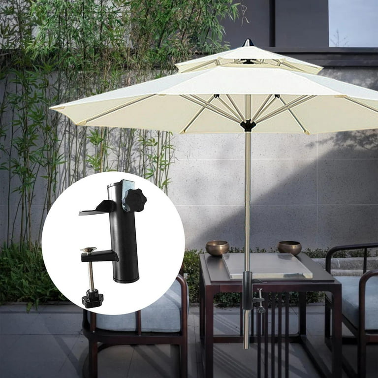clamp-on patio umbrella for patio table Umbrella Holder for Deck Patio Umbrella Clamp Holder Clip Mount Bracket  Parasol Stand Patio Umbrella Mount Chair Clip for Yard Balcony Lawn