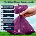 thumbnail image 4 of Certified Home Compostable Poop Bags - ASTM D6400 Compliant - 270 Extra Thick Bags - Plant Based - Pairs with 3-in-1 Bag & Fits all Standard Poop Bag Dispensers (Plum Wine), 4 of 4