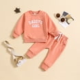 thumbnail image 2 of TAIAOJING Toddler Baby Girl Summer Clothes Autumn/Winter Girls Long Sleeve Letter Hoodie Pants Set Children'S Set DADDY's GIRL Multi Color Letter Printed Sweatpants 18-24 Months, 2 of 6