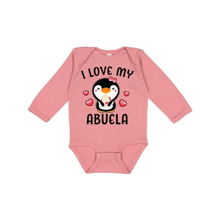 

Inktastic I Love My Abuela with Cute Penguin and Hearts Gift Baby Girl Long Sleeve Bodysuit