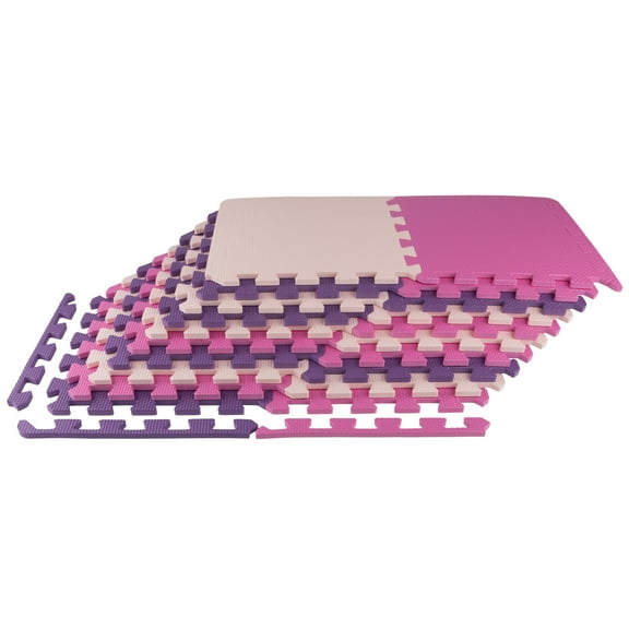 Stalwart 12" x 12" Pink Foam Interlocking Floor Mats, 20 Pack