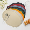 thumbnail image 3 of Heat-Resistant PVC Placemats Reusable Non-Slip Table Mats Waterproof Elliptical Shape Dining Place Mat for Kitchen Coffee Table, 3 of 8