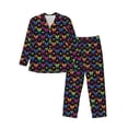 thumbnail image 1 of Balery Rainbow Butterfly Pijama para Hombre de Dos Piezas con Manga Larga, Conjunto de Dormir y Descanso Suave con Bolsillos-Medium, 1 of 7