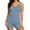 Blue #024, variant on Two Piece Tankini Swimsuits for Women Striped Tummy Control Bathing Suit with Shorts Athletic Swimwear, L