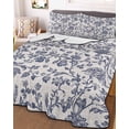 thumbnail image 3 of Quilts Twin XL Size, Blue Floral Leaf Soft Comforter Bedding Set for Bed, Retro Farmhouse Plant Tree Branch Lightweight Quilted Bedspread with Pillow Cover(2 Pieces) for All Season, 68x98 Inch, 3 of 6